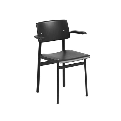 Loft Chair with Armrest by Muuto - Black Lacquered Oak Veneer / Black Steel Base