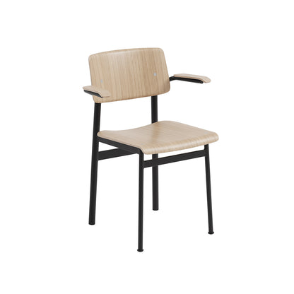 Loft Chair with Armrest by Muuto - Lacquered Oak Veneer / Black Steel Base