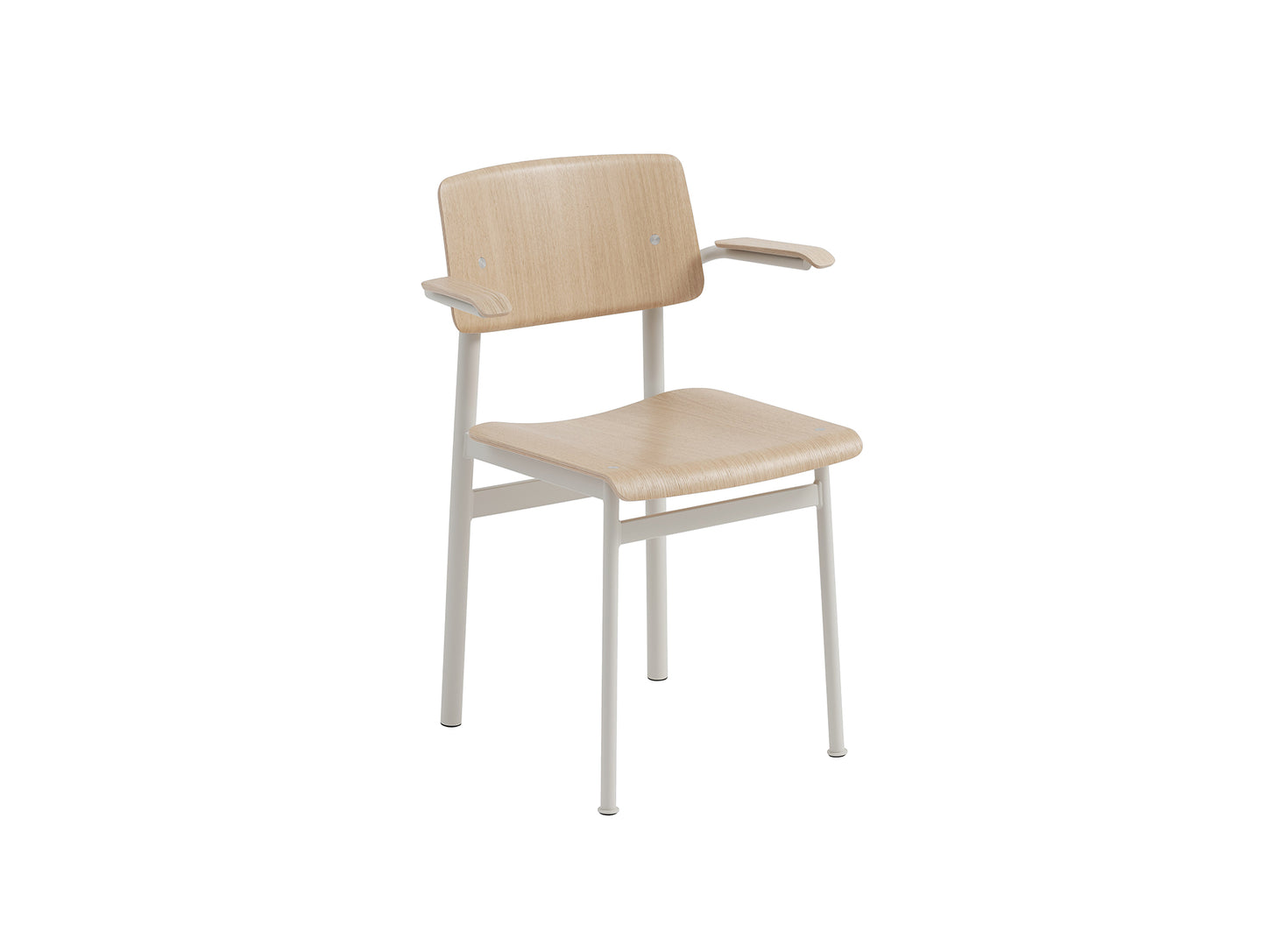 Loft Chair with Armrest by Muuto - Lacquered Oak Veneer / Grey Steel Base