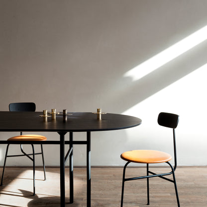 Snaregade Dining Table - Oval by Menu /Black Oak Veneer Tabletop / Black Steel Base