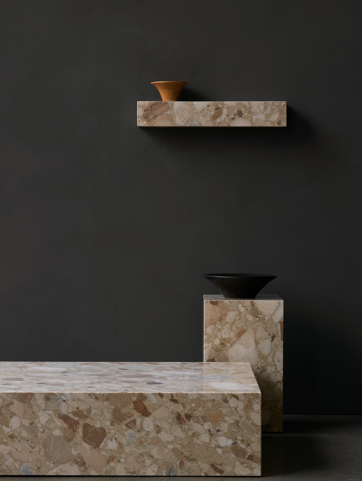 Marble Plinth Shelf by Menu - Sand Kunis Breccia Marble