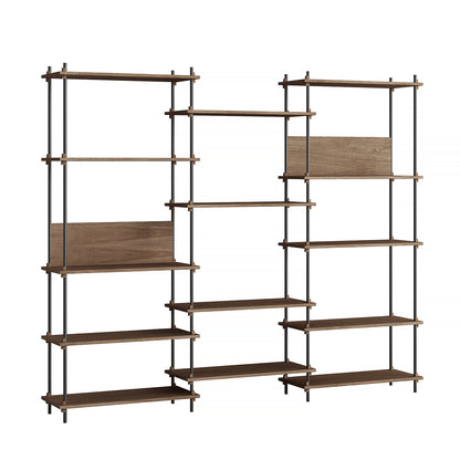 Moebe Shelving System - S.200.3.A Set in White / Smoked Oak