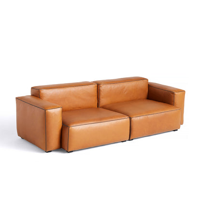 Mags Soft 2.5 Seater Sofa (Low Armrest) by HAY / Combination 1 in Cognac Sence Leather