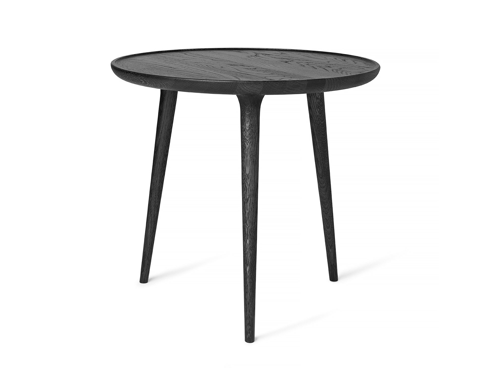 Accent Side Table by Mater - Large (Diameter: 60 cm / Height: 55 cm) / Black Stained Lacquered Oak
