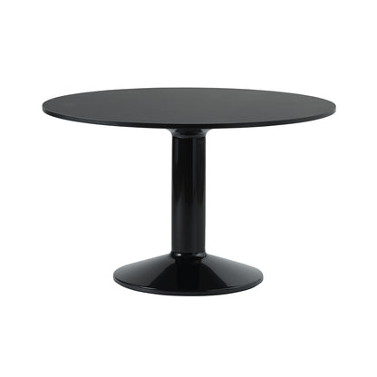 Midst Table by Muuto - Diameter: 120 cm /Black Linoleum Tabletop with Black Steel Base