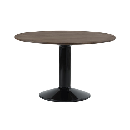 Midst Table by Muuto - Diameter: 120 cm / Dark Oiled Oak Tabletop with Black Steel Base