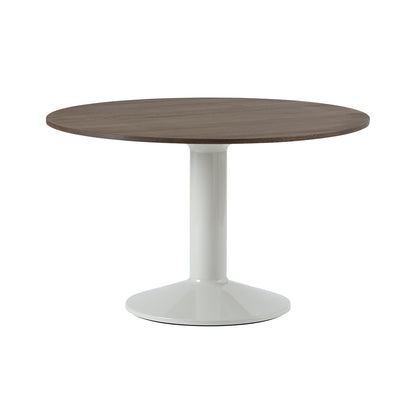 Midst Table by Muuto - Diameter: 120 cm / Dark Oiled Oak Tabletop with Grey Steel Base