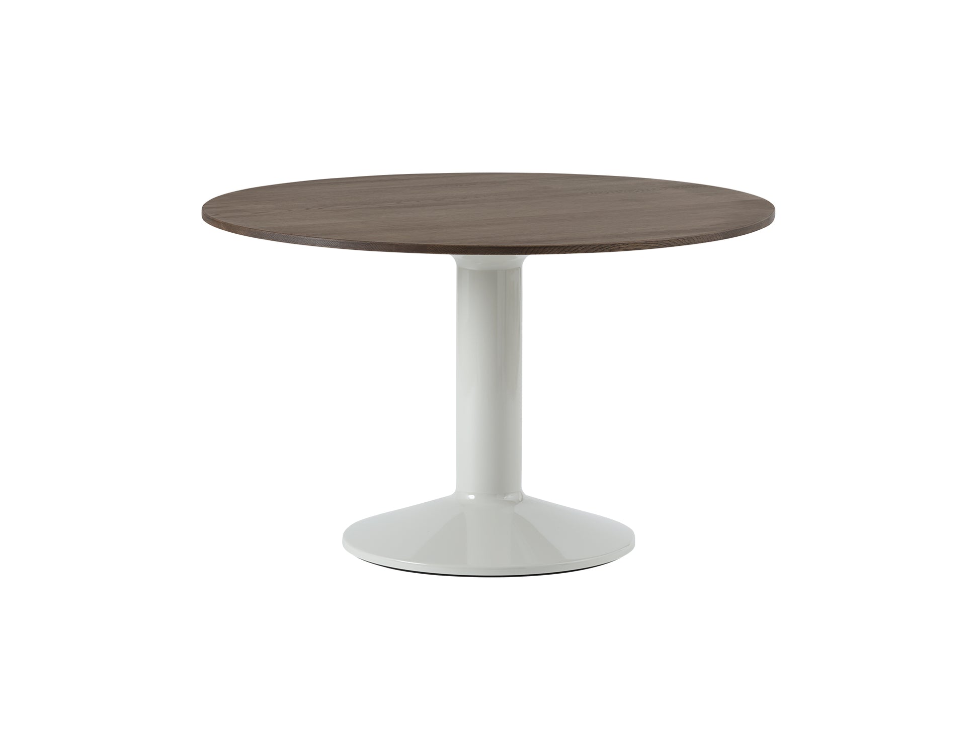 Midst Table by Muuto - Diameter: 120 cm / Dark Oiled Oak Tabletop with Grey Steel Base