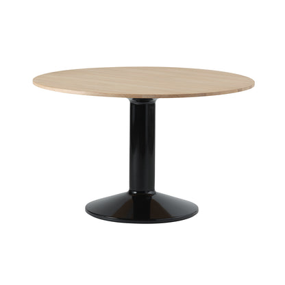 Midst Table by Muuto - Diameter: 120 cm / Oiled Oak Tabletop with Black Steel Base