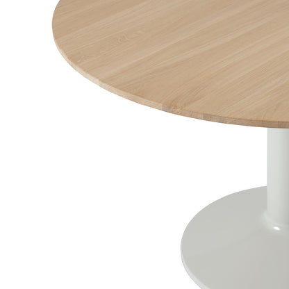 Midst Table by Muuto - Diameter: 120 cm / Oiled Oak Tabletop with Grey Steel Base