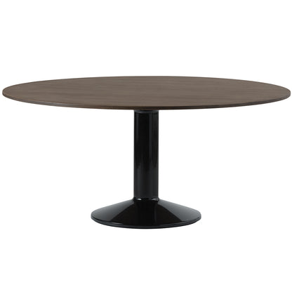 Midst Table by Muuto - Diameter: 160 cm / Dark Oiled Oak Tabletop with Black Steel Base