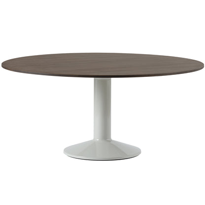 Midst Table by Muuto - Diameter: 160 cm / Dark Oiled Oak Tabletop with Grey Steel Base