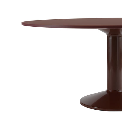 Midst Table by Muuto - Diameter: 160 cm / Dark Red Linoleum Tabletop with Dark Red Steel Base
