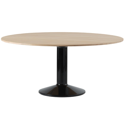 Midst Table by Muuto - Diameter: 160 cm / Oiled Oak Tabletop with Black Steel Base