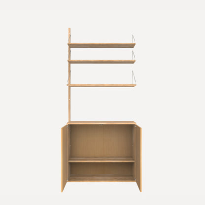 Shelf Library H1852 Cabinet Section Medium  Add-on in Natural Oiled Oak by Frama