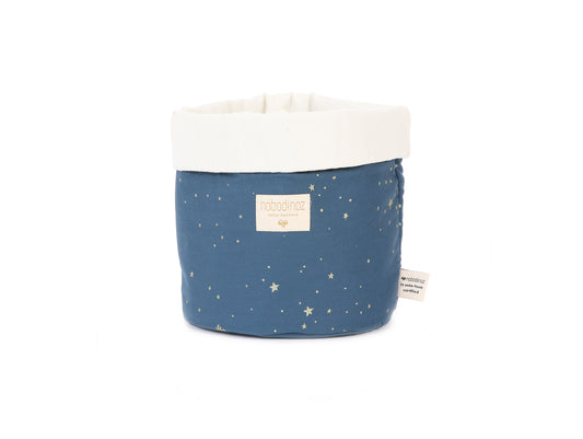 Small Night Blue / Gold Stella Panda Basket by Nobodinoz