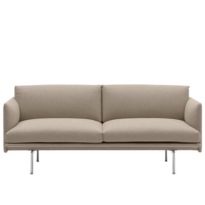 Muuto Outline 2 Seater Sofa - Polished Aluminium Base / Ecriture 240