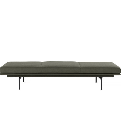 Outline Daybed Without Cushion in Fiord 961 / Black Legs by Muuto