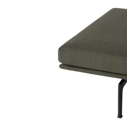 Outline Daybed Without Cushion in Fiord 961 / Black Legs by Muuto