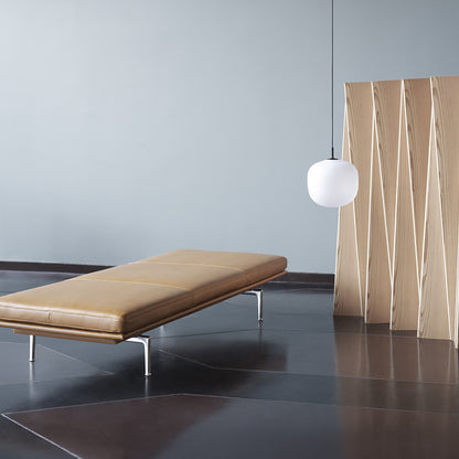 Outline Daybed Without Cushion in Cognac Refine Leather / Aluminium Legs by Muuto