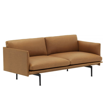 Muuto Outline Sofa, 2 Seat, Cognac Silk Leather