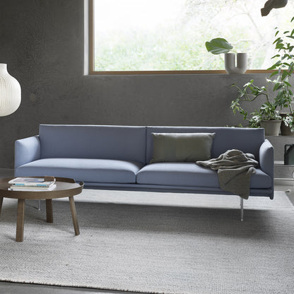 Outline Sofa by Muuto - Three Seater, Vidar 723, Polished Aluminium Legs