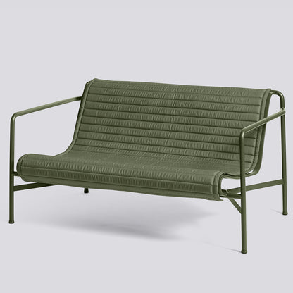 HAY Palissade Lounge Sofa, Olive with Olive Quilted Cushion