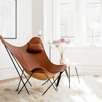 Mariposa Butterfly Leather Chair - Black Frame, Montana Leather Seat
