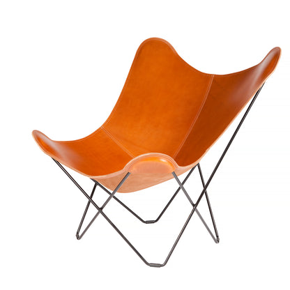 Mariposa Butterfly Leather Chair - Black Frame, Polo Leather Seat 