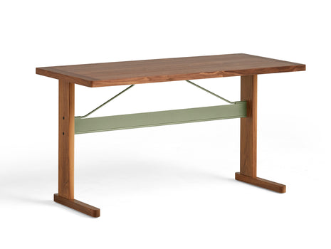 Passerelle Desk by HAY - Walnut Tabletop with Walnut Frame / Thyme Green Crossbar