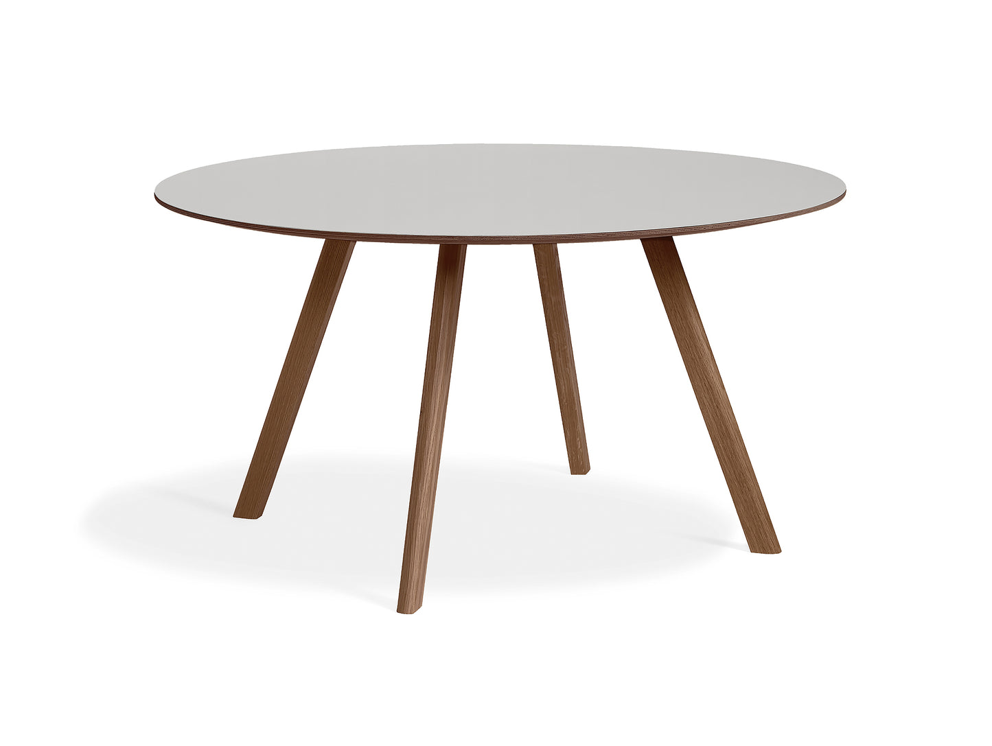 Lacquered Walnut /  Pebble Grey Linoleum Copenhague Round Dining Table CPH25 by HAY