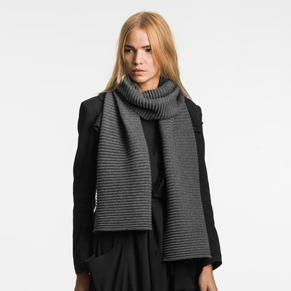 Dark Grey Pleece Long Scarf by Design House Stockholm