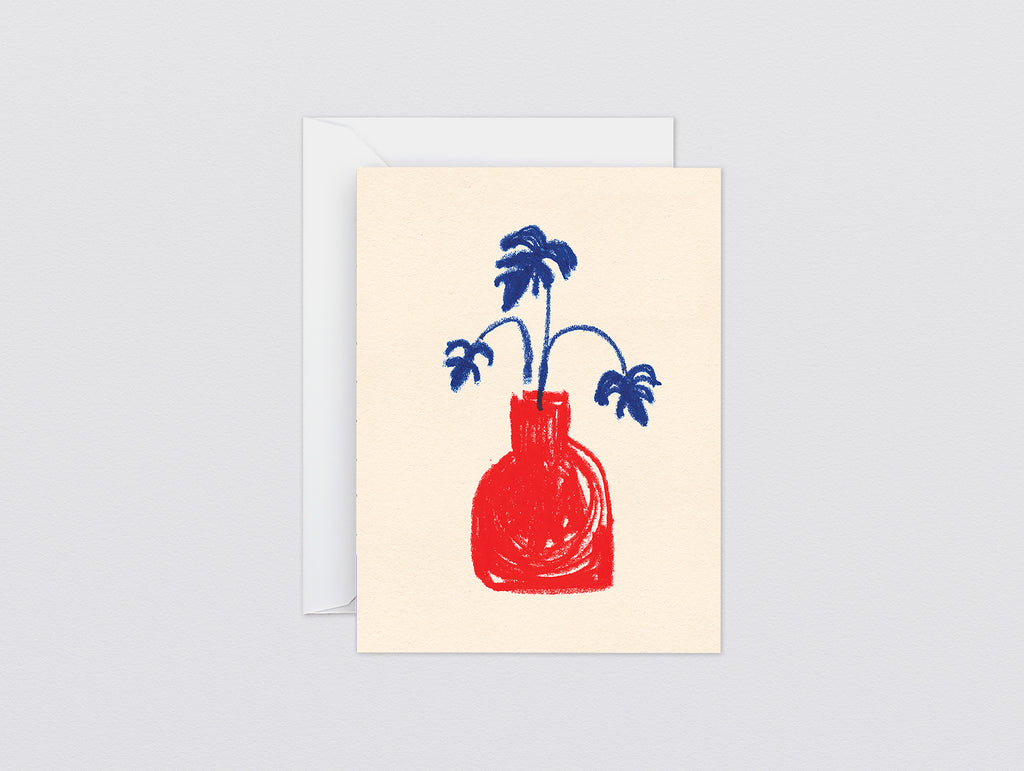 'Red Vase' Mini Art Card by Wrap Stationery