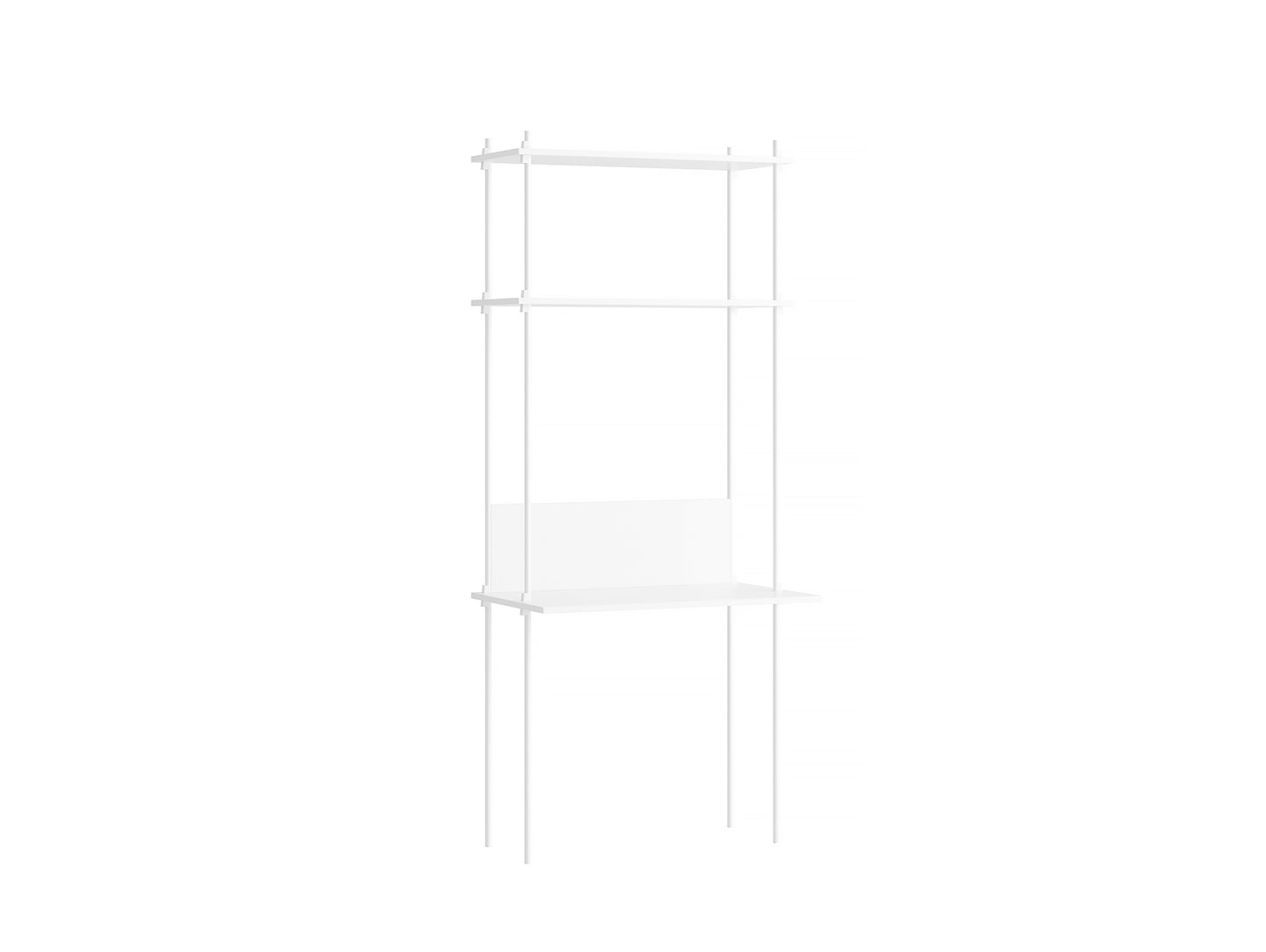 Moebe Shelving System - S.200.1.D Set in White / White Lacquered Finish