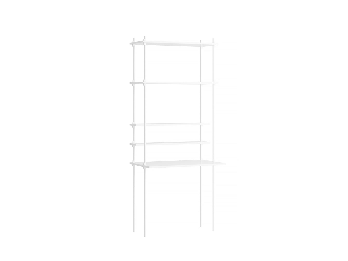 Moebe Shelving System - S.200.1.E Set in White / White Lacquered Finish
