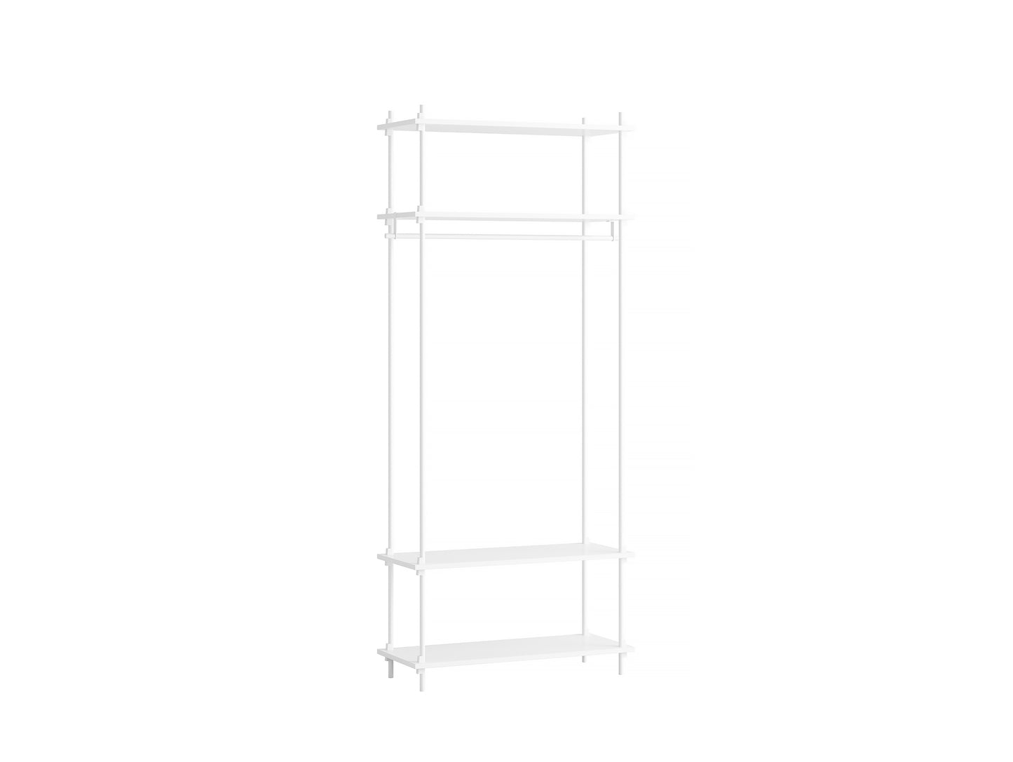Moebe Shelving System - S.200.1.F Set in White / White Lacquered Finish