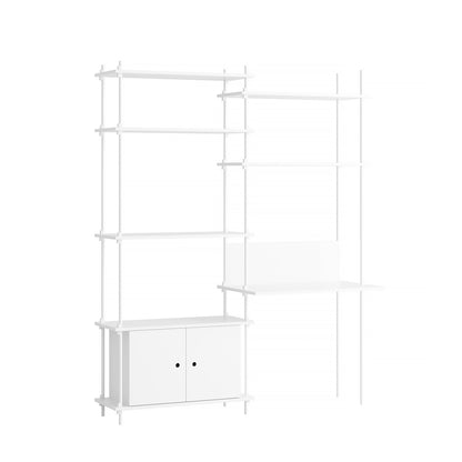 Moebe Shelving System - S.200.2.E Set in White / White Lacquered Finish