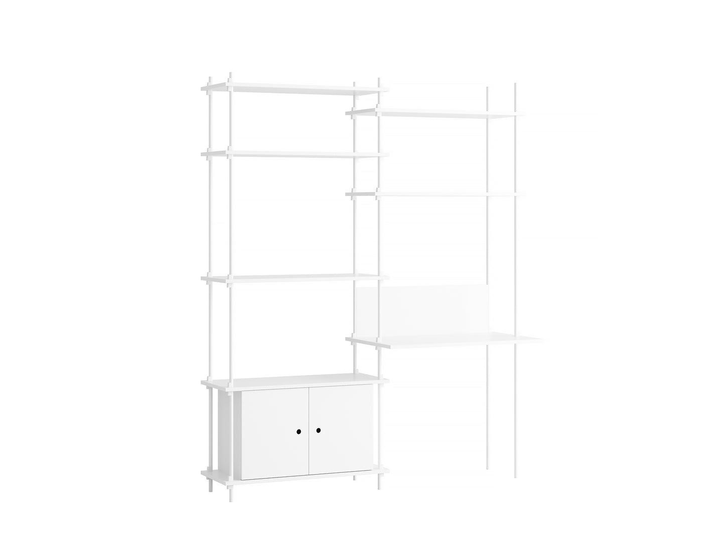 Moebe Shelving System - S.200.2.E Set in White / White Lacquered Finish