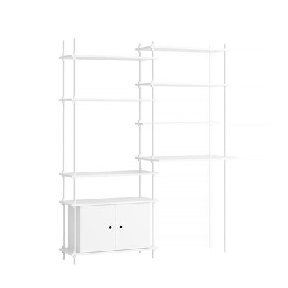 Moebe Shelving System - S.200.2.F Set in White / White Lacquered Finish