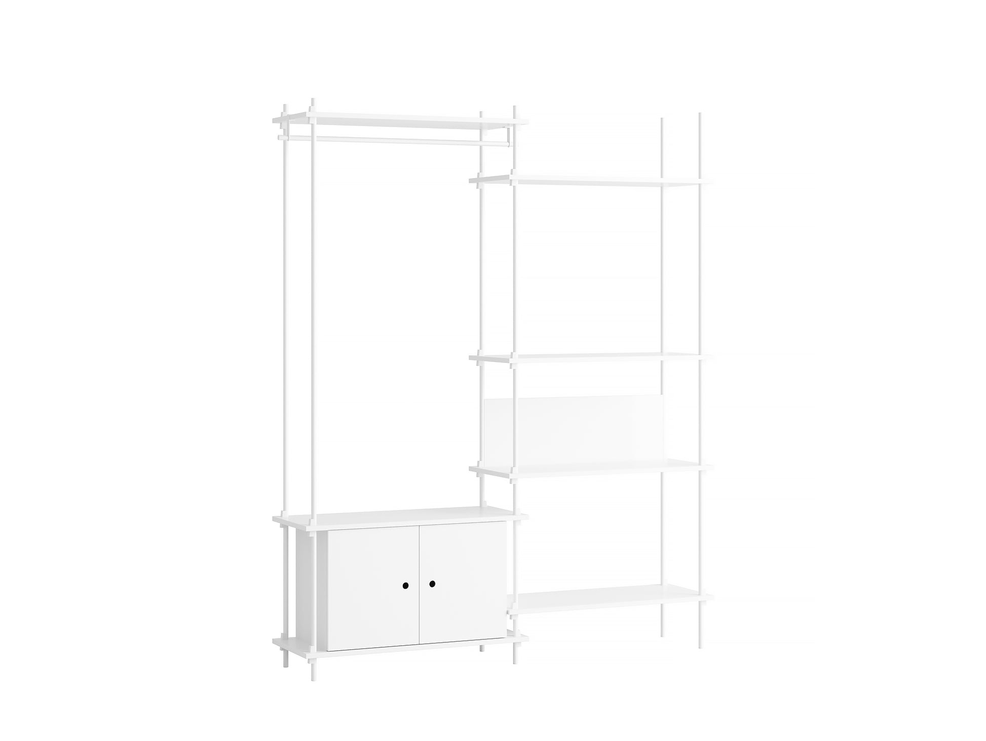 Moebe Shelving System - S.200.2.G Set in White / White Lacquered Finish