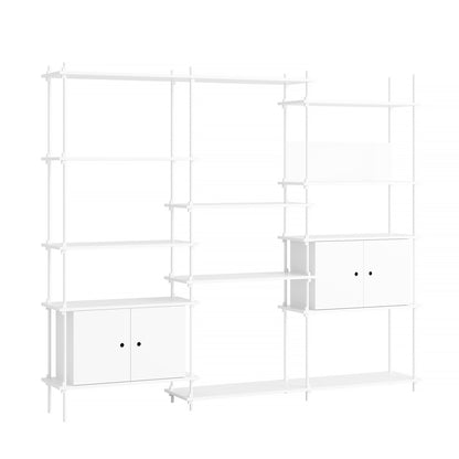 Moebe Shelving System - S.200.3.B Set in White / White Lacquered Finish