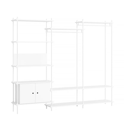 Moebe Shelving System - S.200.3.C Set in White / White Lacquered Finish