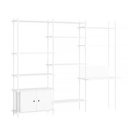 Moebe Shelving System - S.200.3.D Set in White / White Lacquered Finish