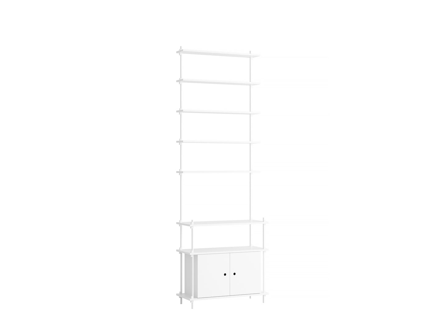 Moebe Shelving System - S.255.1.C Set in White / White Lacquered Finish