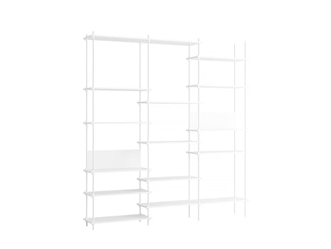 Moebe Shelving System - S.255.3.A Set in White / White Lacquered Finish