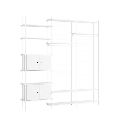 Moebe Shelving System - S.255.3.C Set in White / White Lacquered Finish