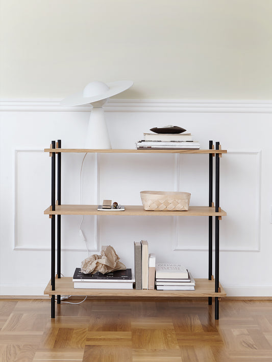 Moebe Shelving System - S.85.1.A Set in Black / Oiled Oak