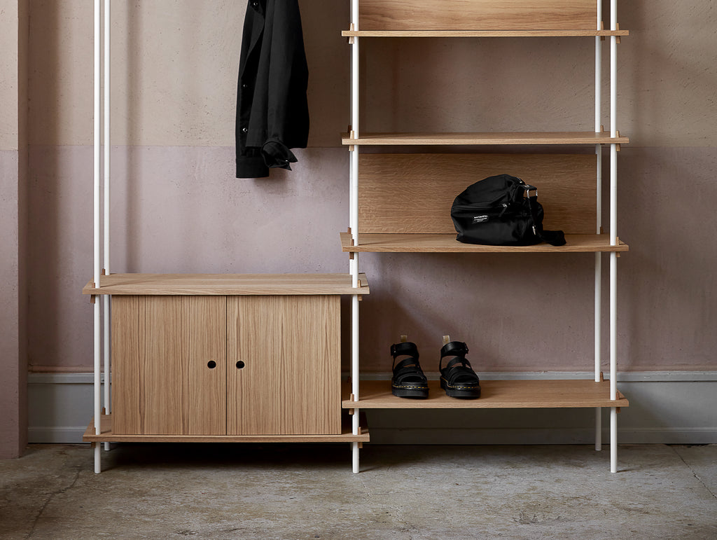 Dynan shelving store unit with cabinet