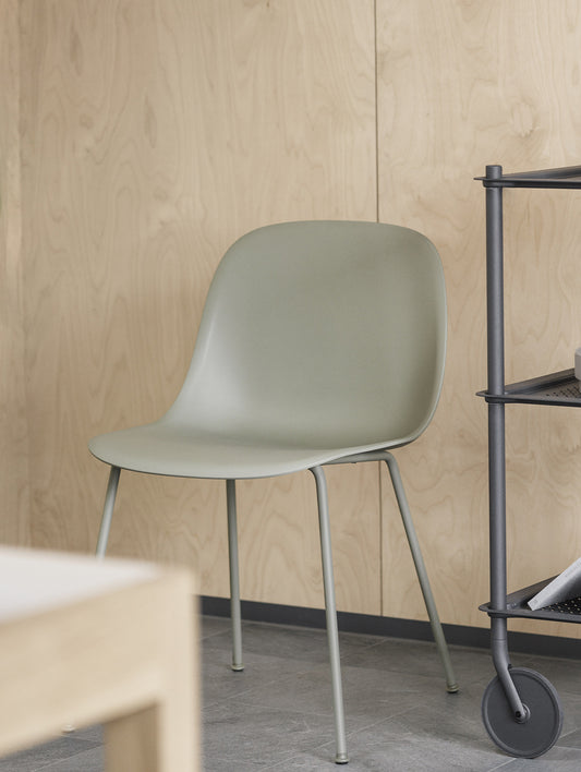 Fiber Side Chair with Metal Base