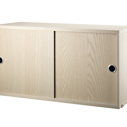 String System Cabinet with Sliding Doors